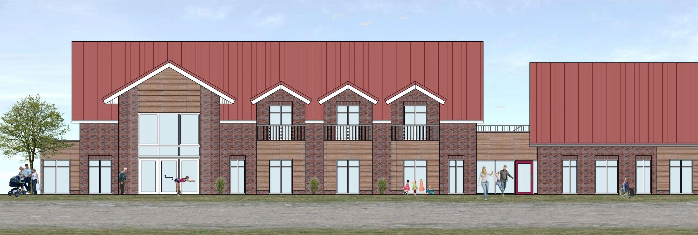 Skizze des geplanten Neubaus des Pflegehaus 2